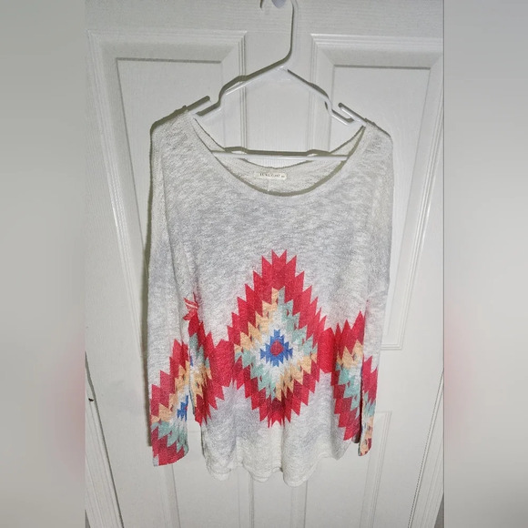 Luna Chic Curved Hem Womens Aztec Sweater - Picture 9 of 10